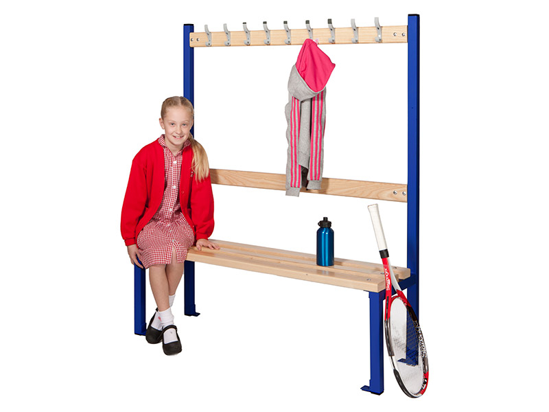 Cloakroom Benches for Schools (1200, Blue, None)