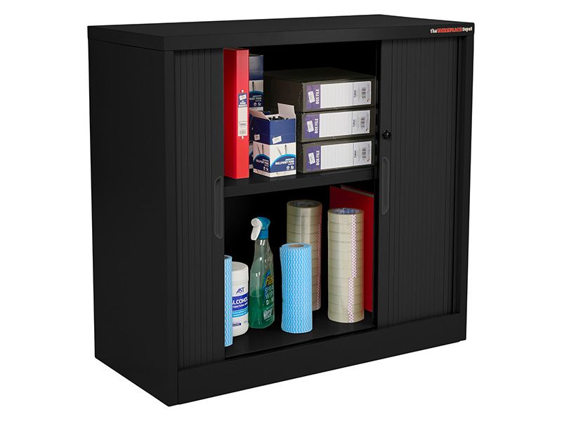 Sliding Door Cabinet (865H x 900w mm, Black)