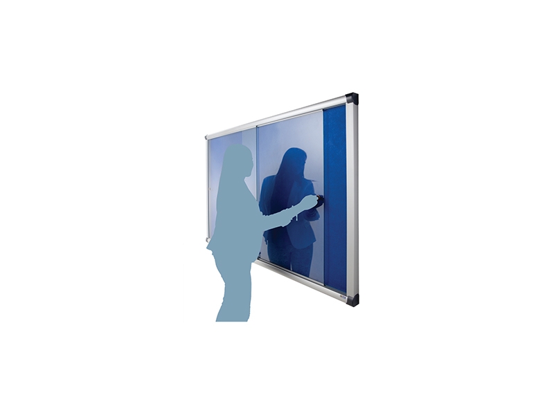 Metropolitan Acrylic Sliding Door Noticeboard (900H x 1200W, Green)