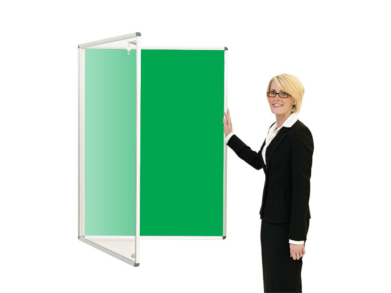 Tamper Proof Aluminium Noticeboard (1, 900H x 600W x 44D, Green)