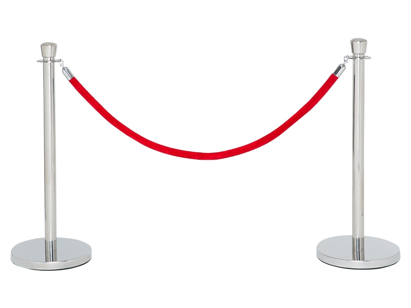 Velvet Rope Barrier (2 Posts, Velvet Red)