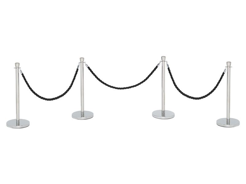 Rope Barrier Posts (4 Posts, Black)
