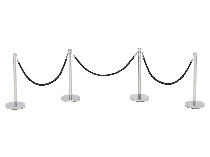 Rope Barrier Posts (4 Posts, Black)