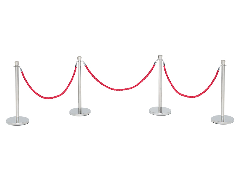 Red Carpet Barriers (4 Posts, Red)