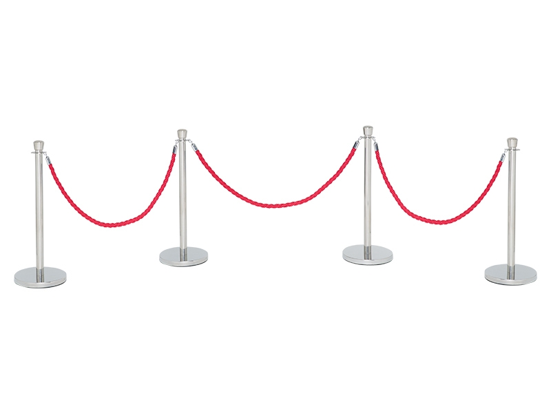 Red Carpet Barriers (4 Posts, Red)