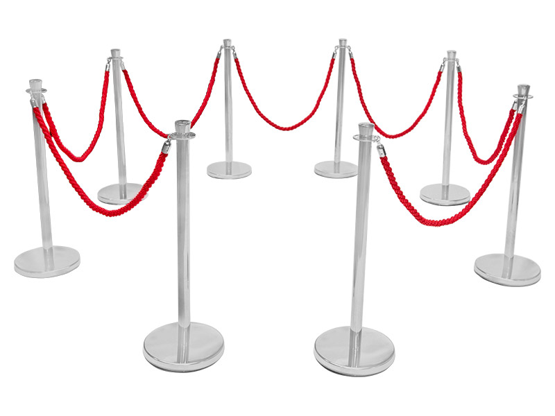 VIP Barrier Rope (8 Posts, Red)