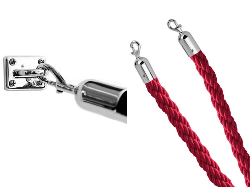 Wall VIP Barriers (Velvet Rope - Red)