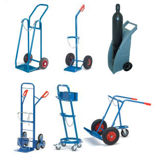 Steel gas bottle trolleys