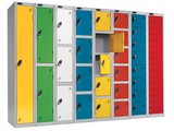 Colourful school storage lockers