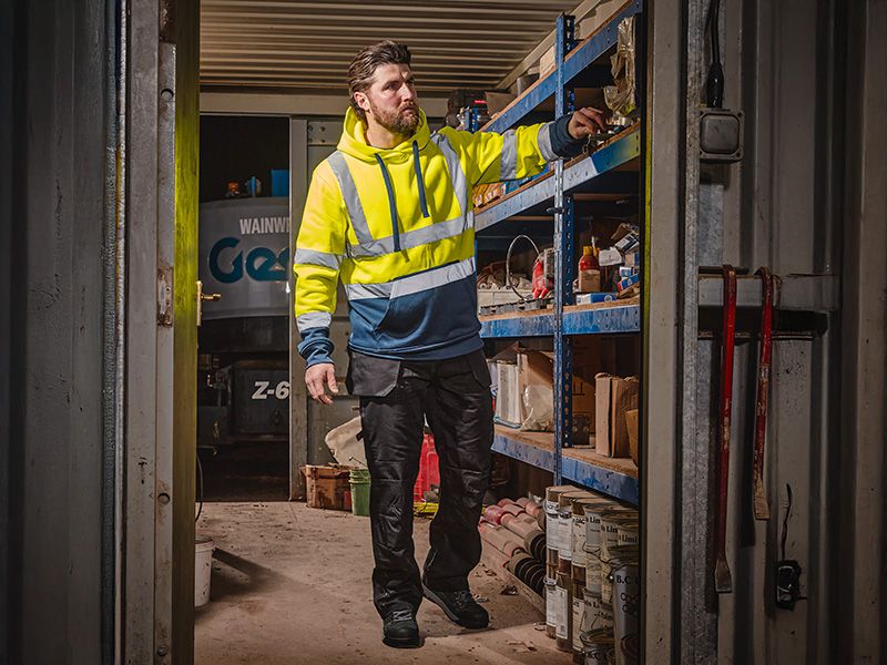 Construction worker wearing high visibility clothing