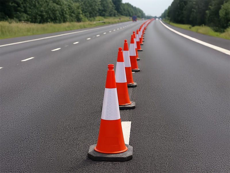 Road cones used for traffic management