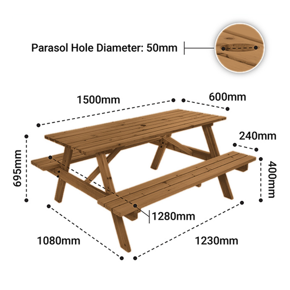 Walnut Picnic Bench