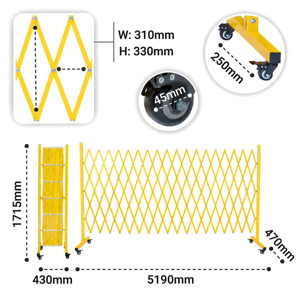 Large Expandable Barrier dimensions