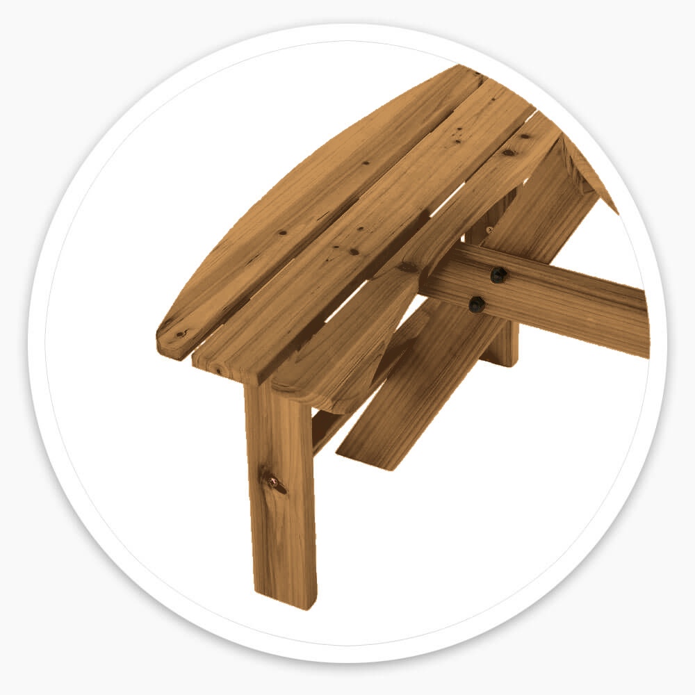 Walnut 6 Seater Round Bench