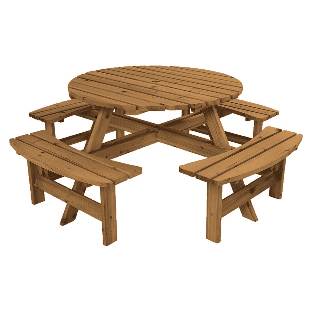 Walnut 8 Seater Outdoor Bench
