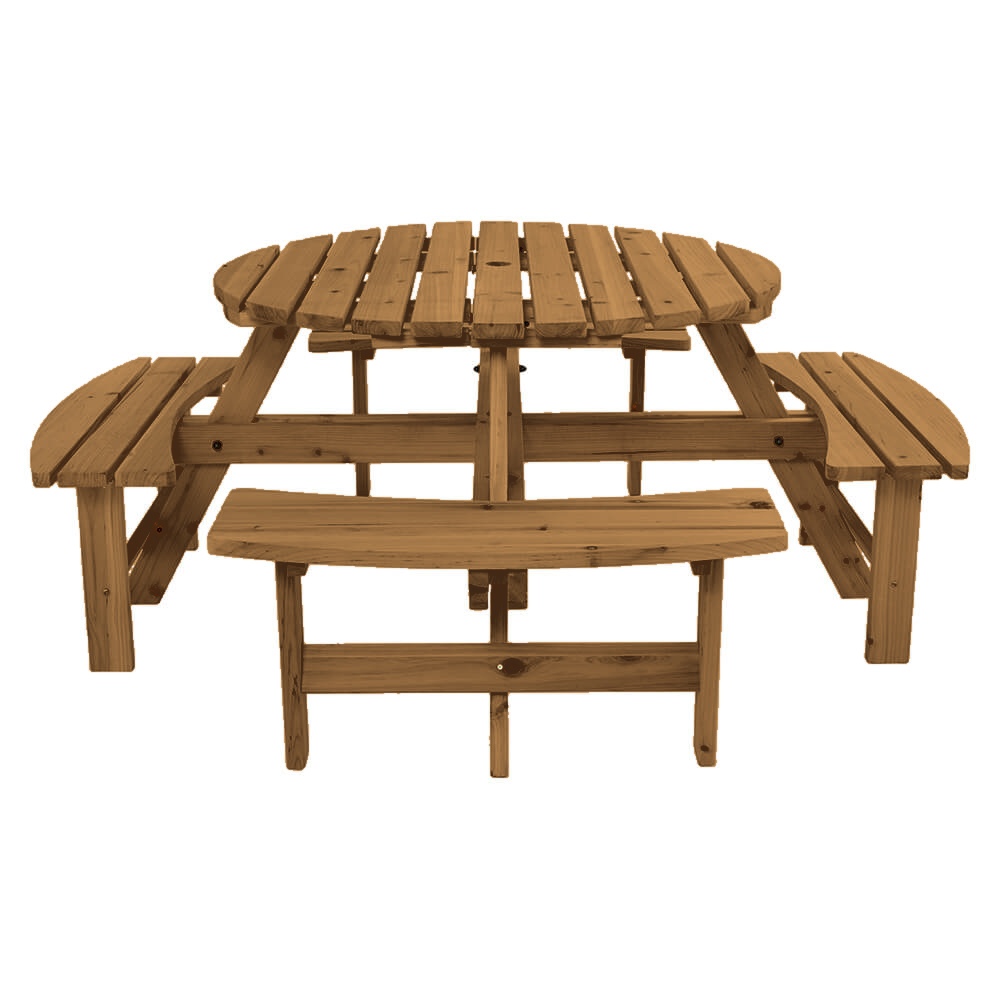 Walnut 8 Seater Outdoor Bench