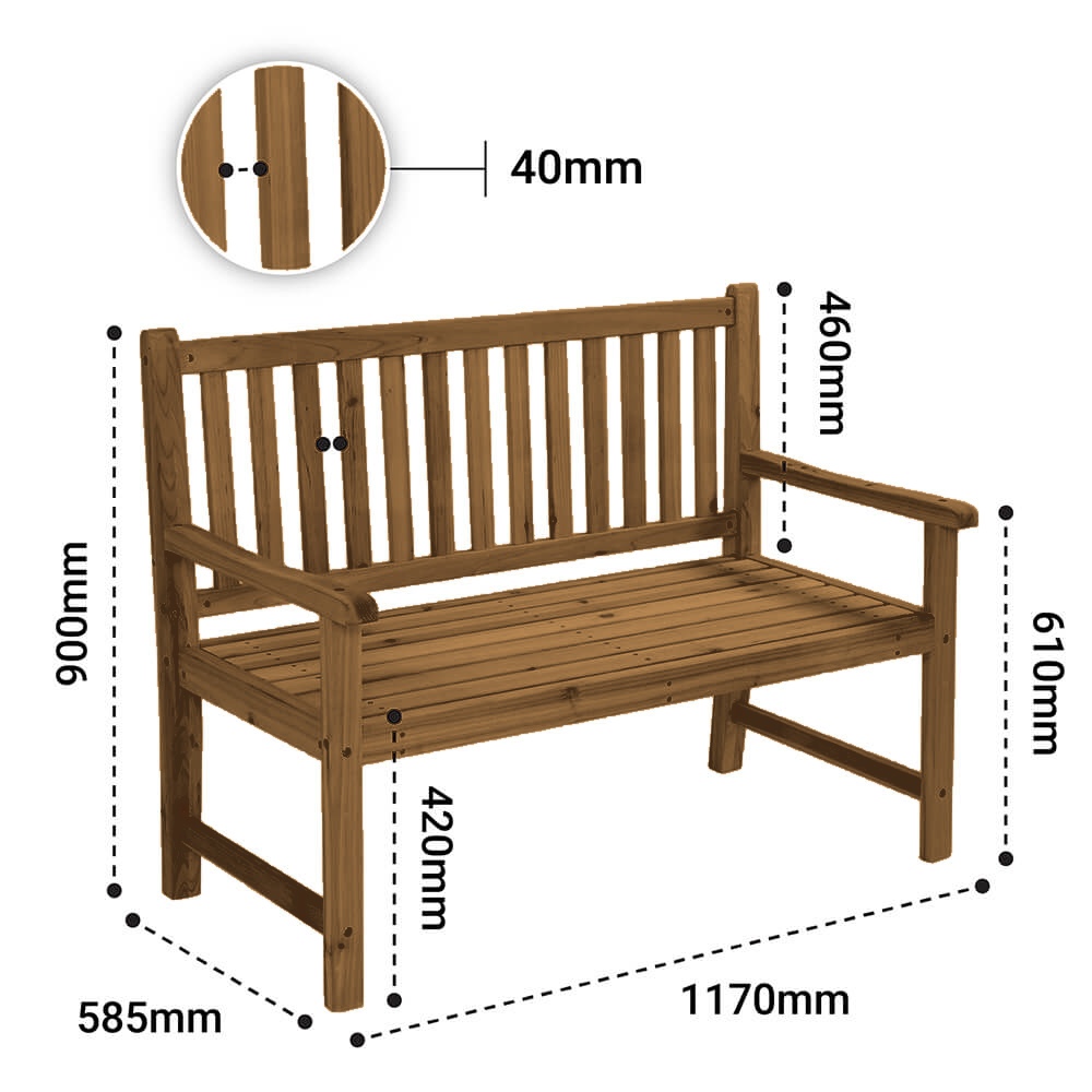 Walnut Wooden Bench
