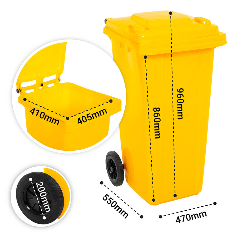 Yellow Wheelie Bin