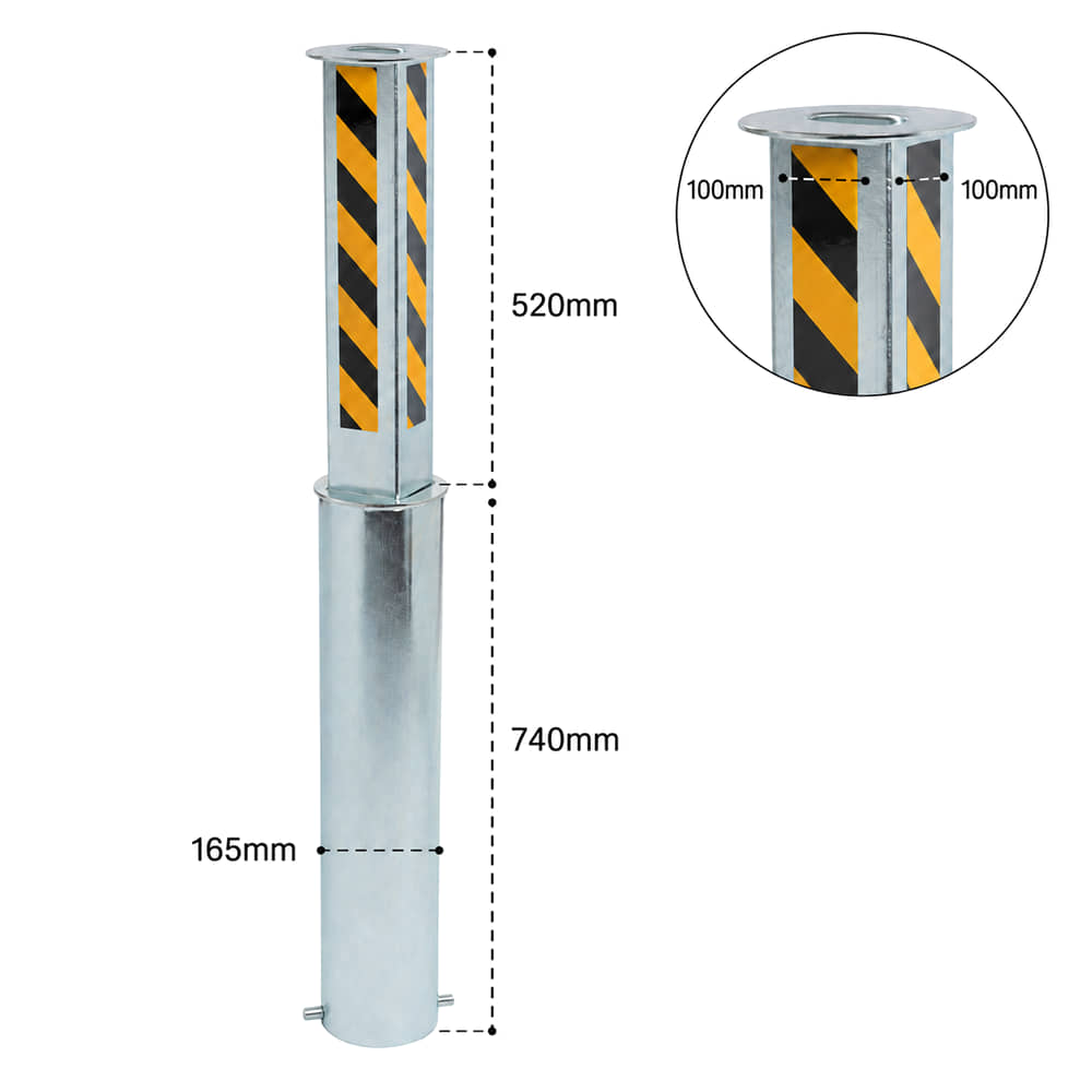 Manual Rising Security Post dimensions