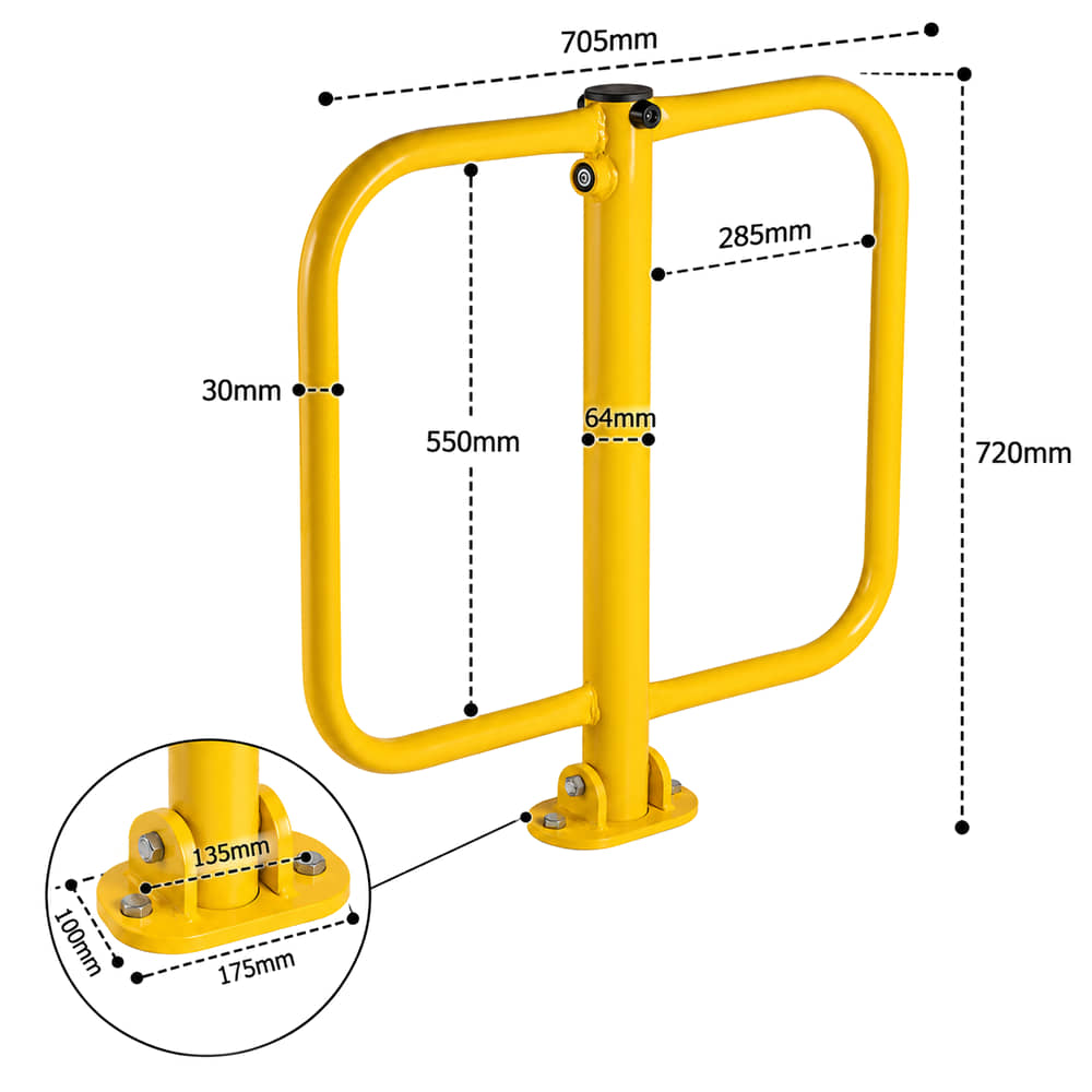 Folding Parking Barrier dimensions