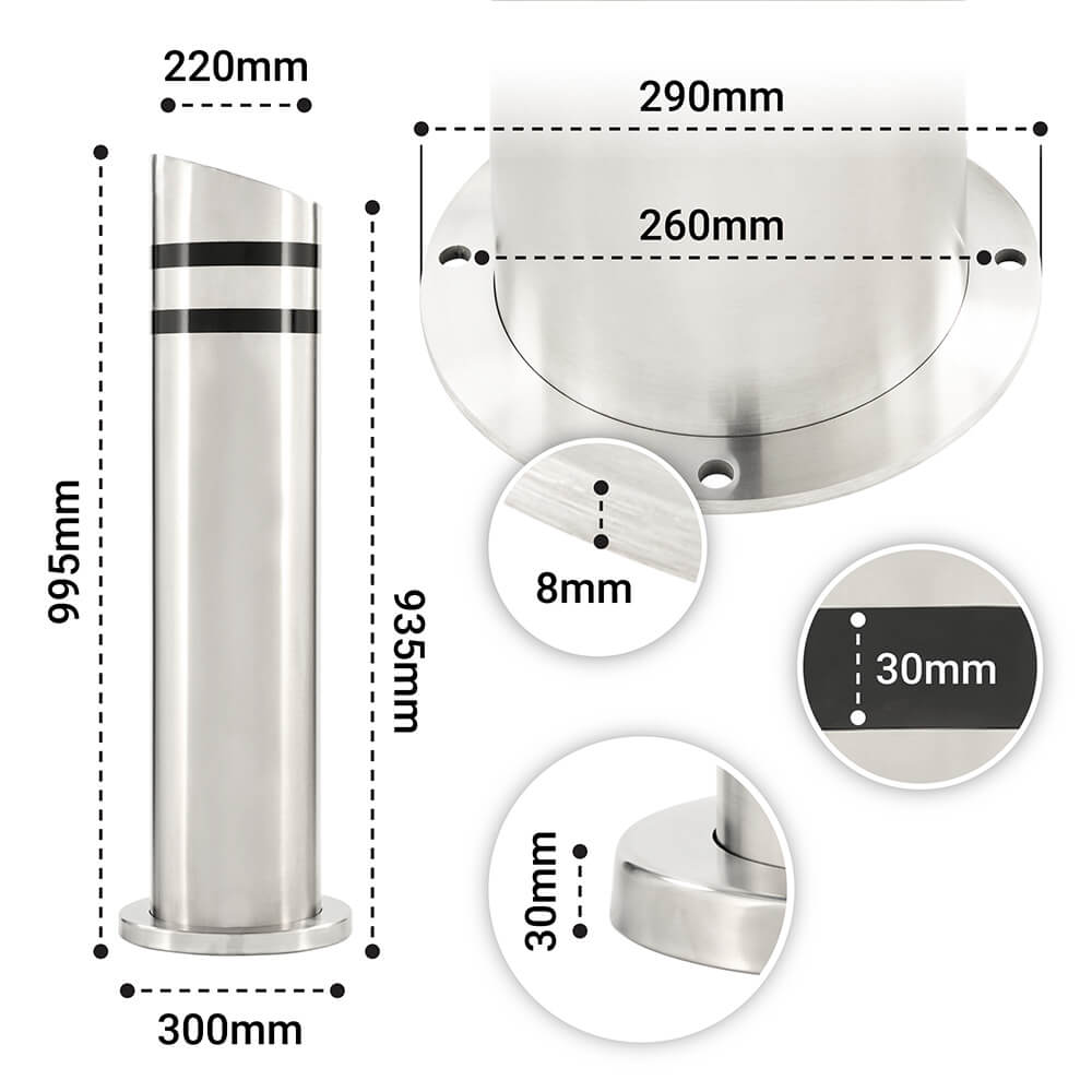Mitre Stainless Steel Bollard