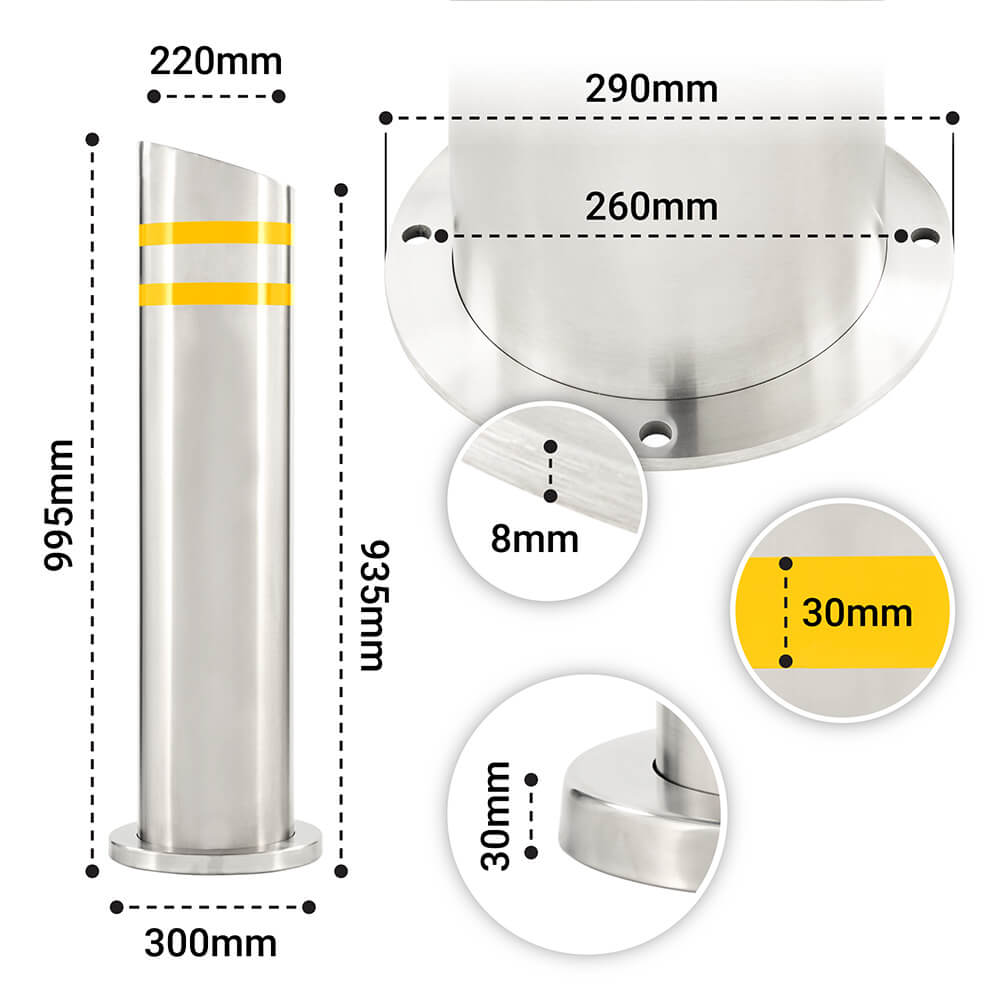 Mitre Top Steel Bollard
