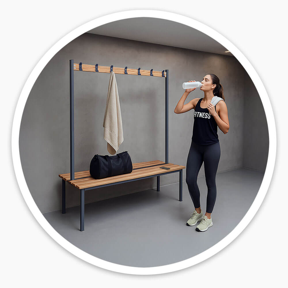 Double Sided Cloakroom Bench