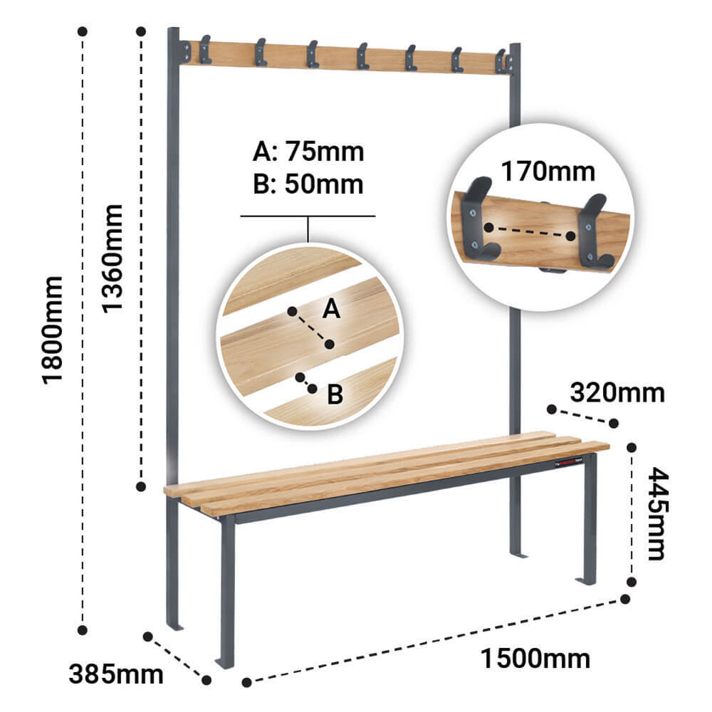 Single Sided Cloakroom Bench