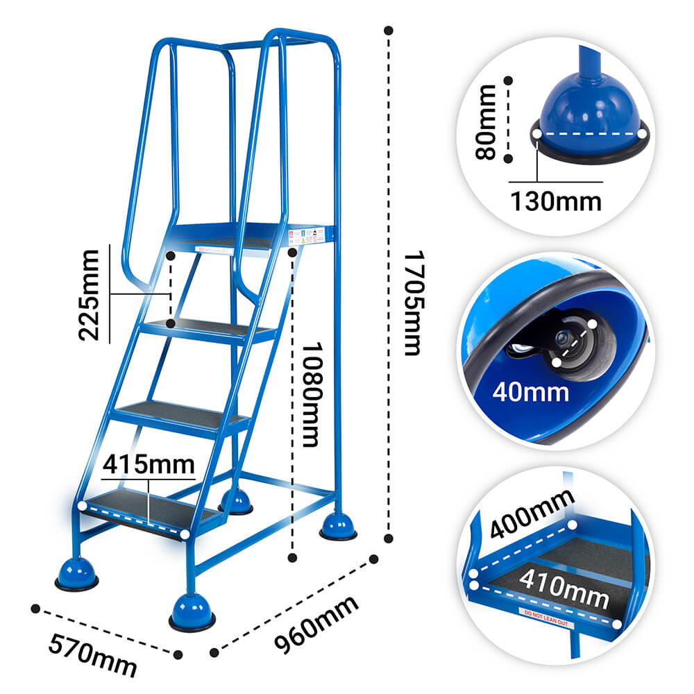 Mobile Steps with Handrail
