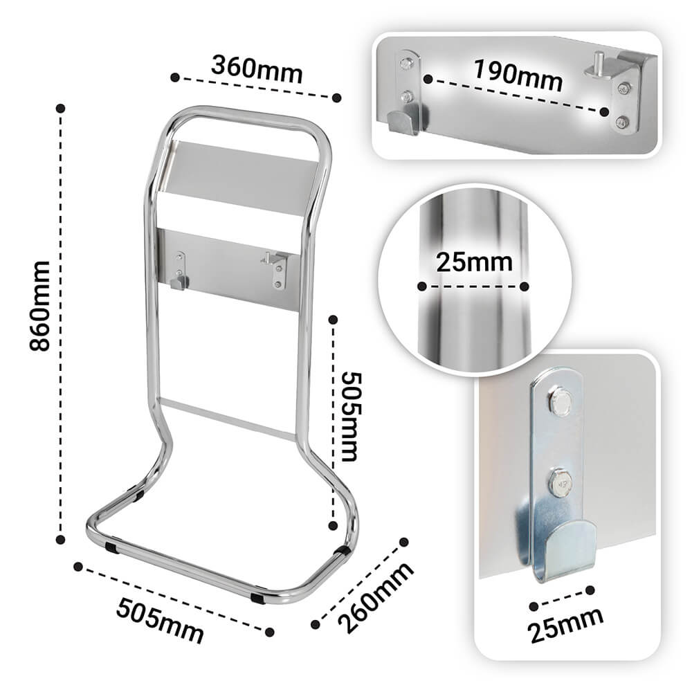 Twin Chrome Fire Extinguisher Stand