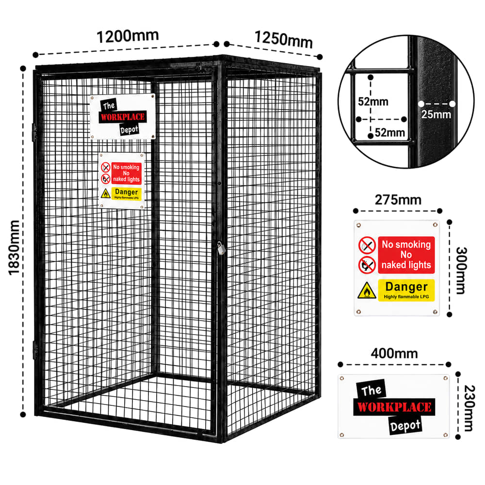 Gas Cylinder Cage dimensions