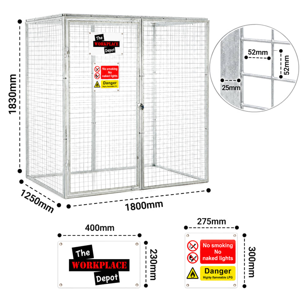 Gas Cylinder Cage dimensions