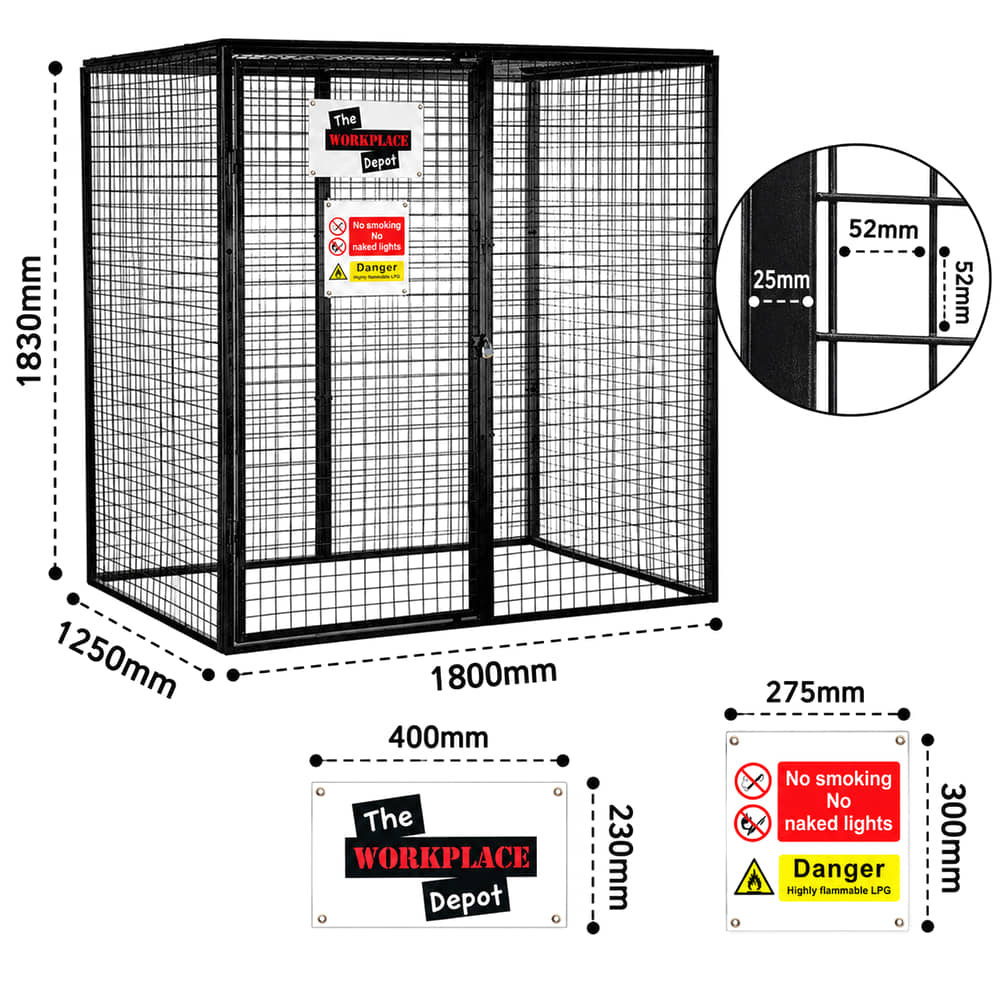 Gas Cylinder Cage dimensions