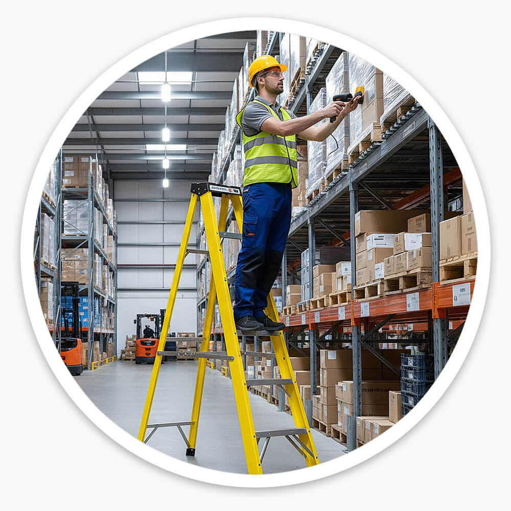 6 Tread Fibreglass Step Ladder - EN131 Professional - 2.6m Approx Working Height
