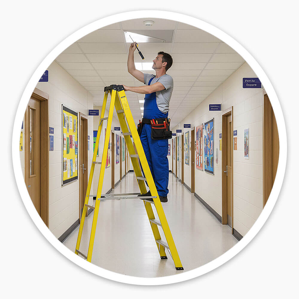 8 Tread Fibreglass Step Ladder - EN131 Professional - 3.5m Approx Working Height