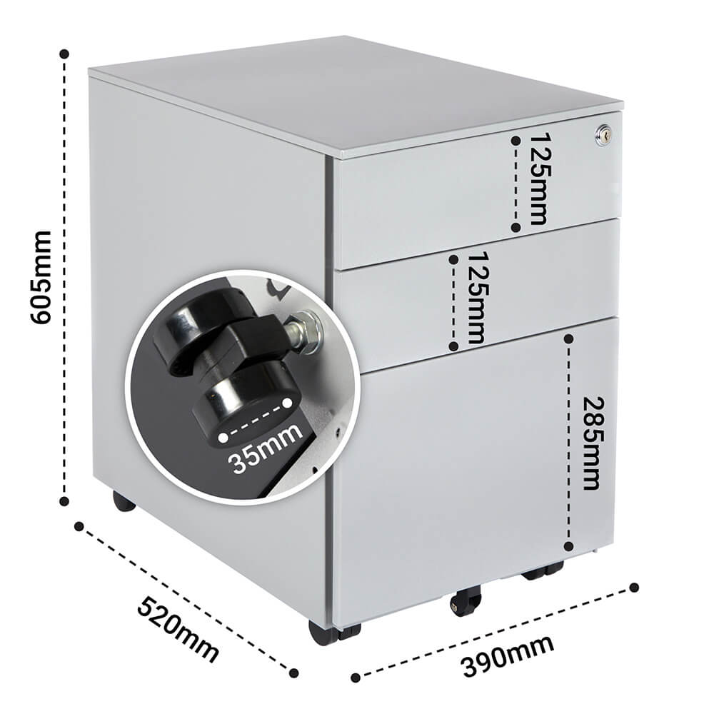 Metal Under Desk Pedestal