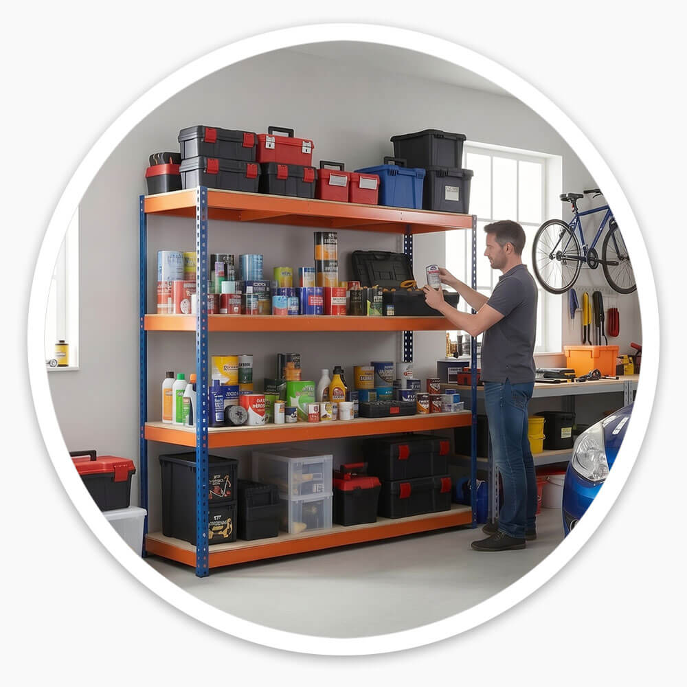 Heavy Duty Garage Racking – 400kg Per Shelf, 1800 × 1800 × 600mm