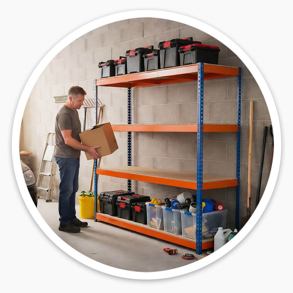 Heavy Duty Garage Racking – 400kg Per Shelf, 1800 × 1800 × 600mm