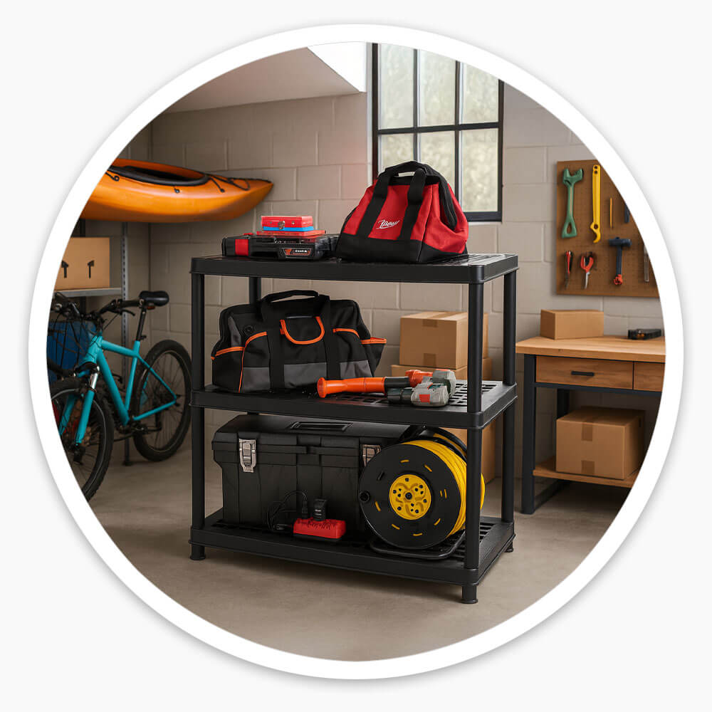 3 Tier Plastic Shelving