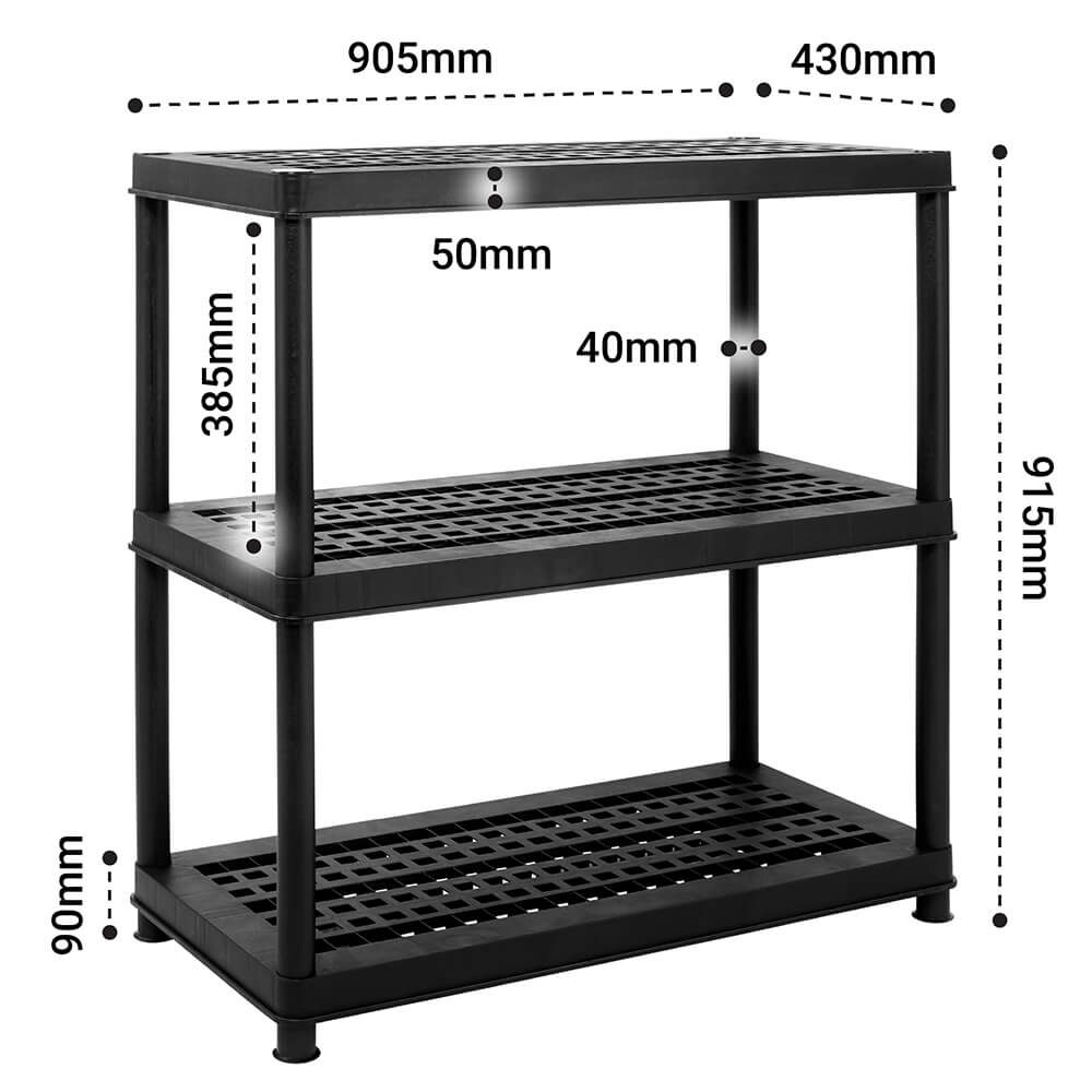 3 Tier Plastic Shelving