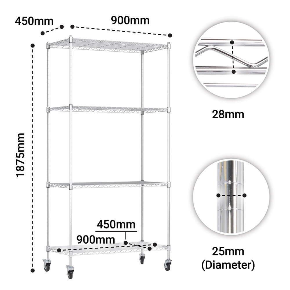 Chrome Kitchen Shelves
