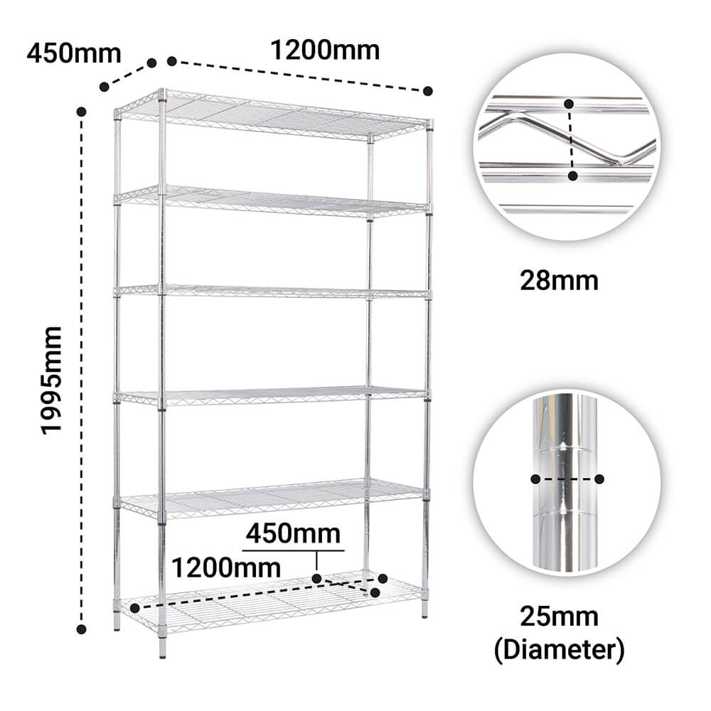 Chrome Wire Kitchen Shelving