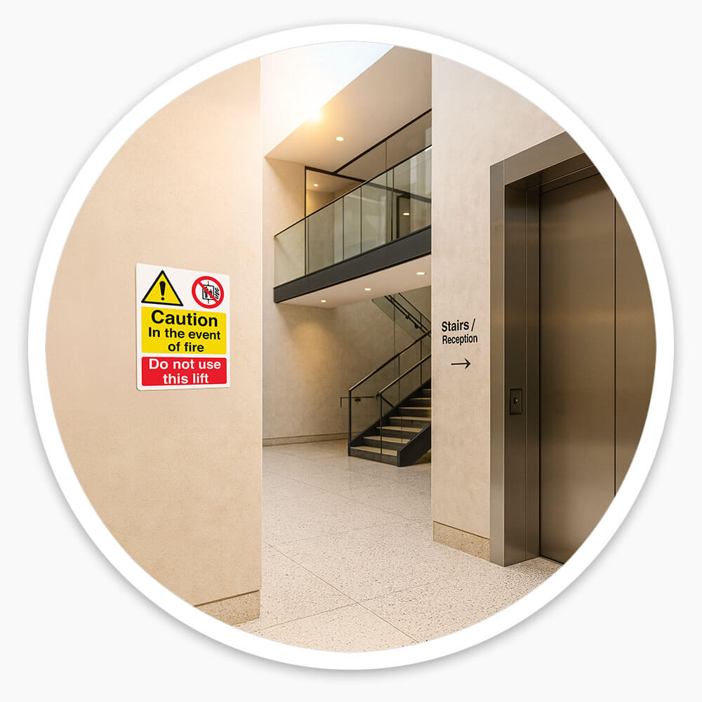 "In The Event Of Fire" Fire Safety Equipment Sign