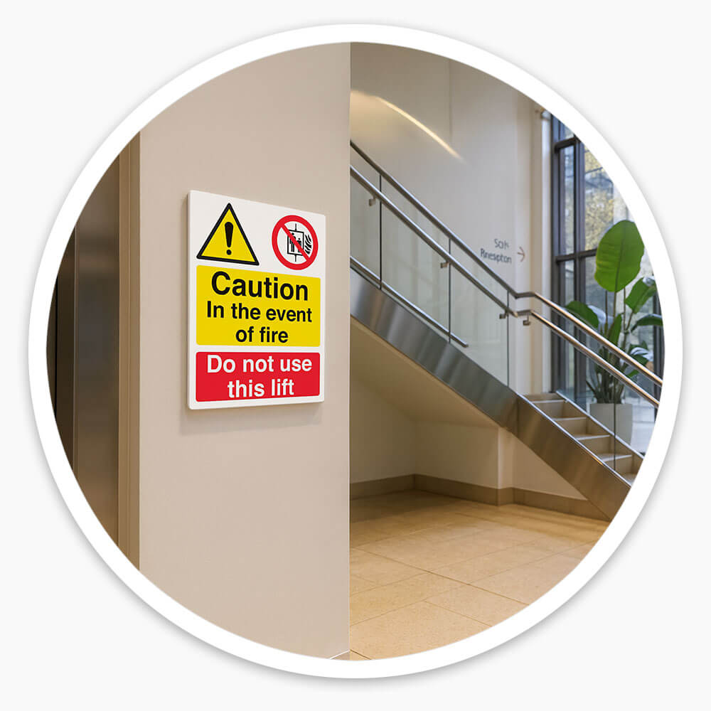 "In The Event Of Fire" Fire Safety Equipment Sign