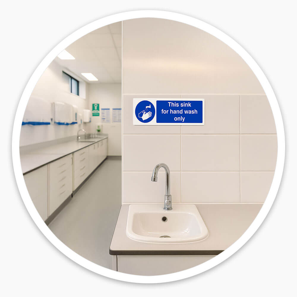 "Hand Wash Only" Safety Sign