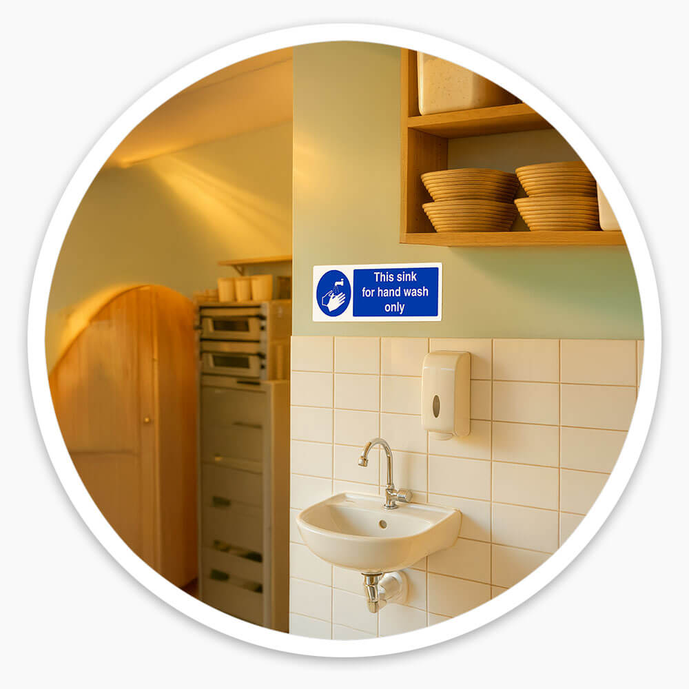 "Hand Wash Only" Safety Sign