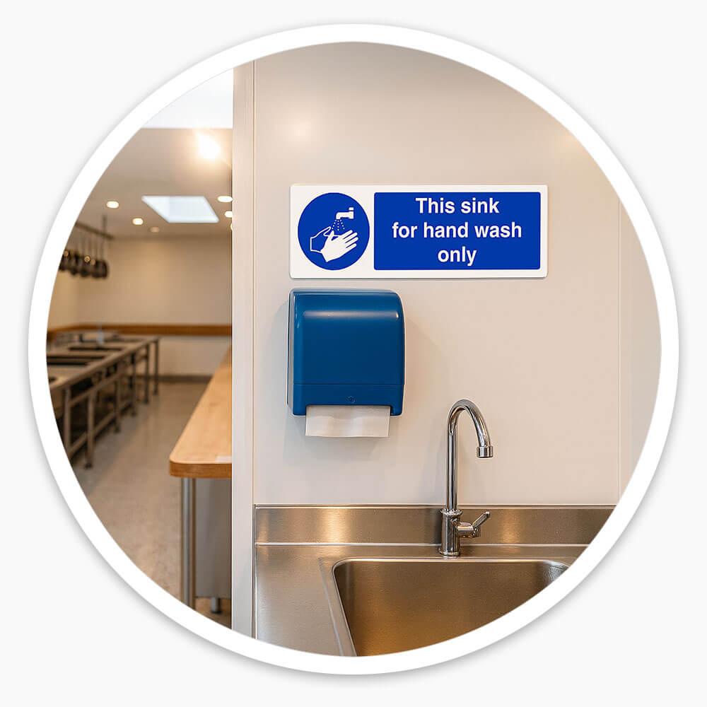 "Hand Wash Only" Safety Sign
