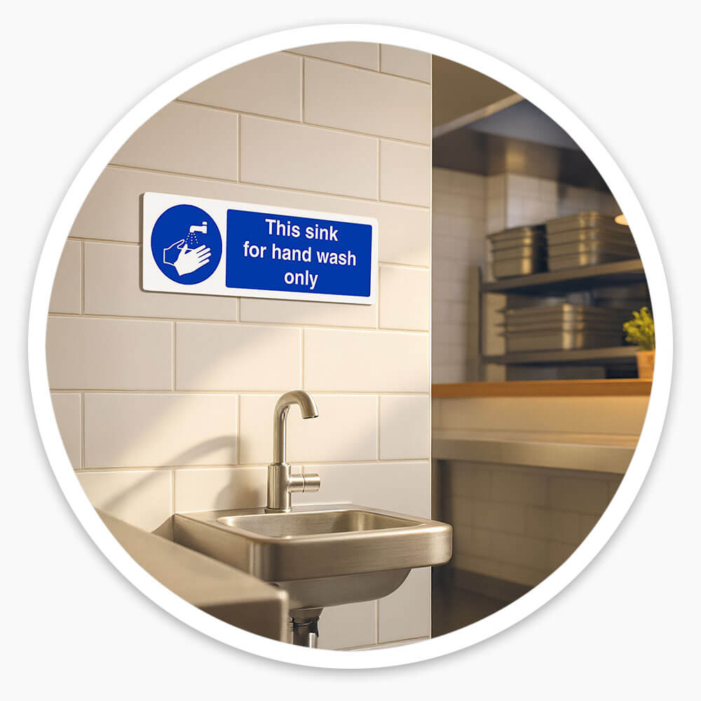 "Hand Wash Only" Safety Sign