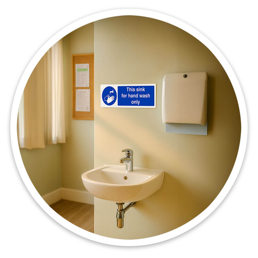 "Hand Wash Only" Safety Sign