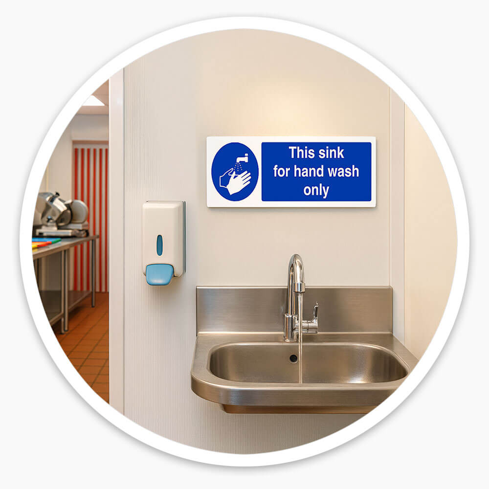 "Hand Wash Only" Safety Sign